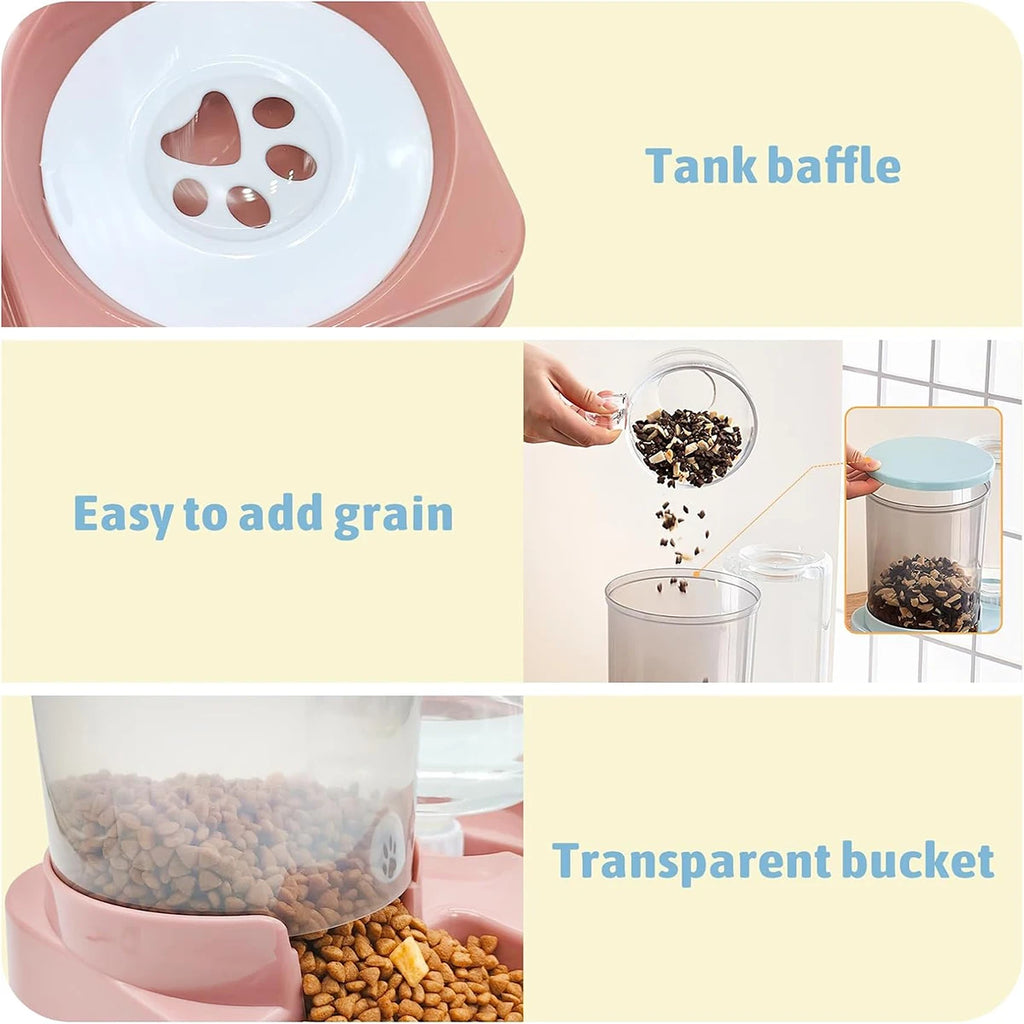 Pet Food And Water Feeder Gravity
