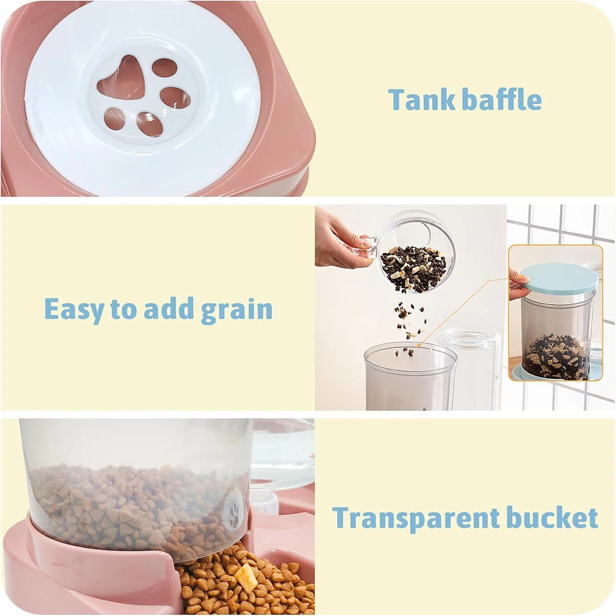 Pet Food And Water Feeder Gravity